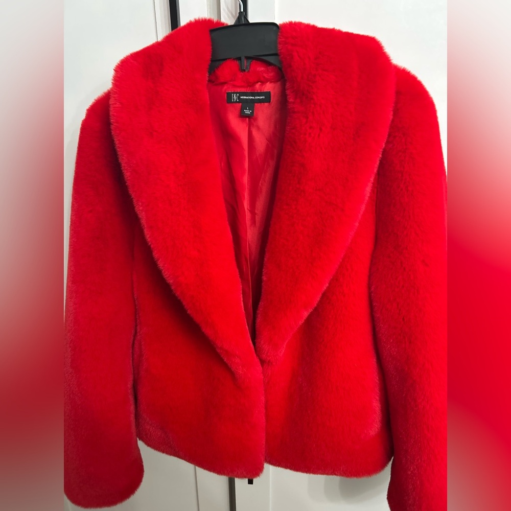 Faux fur red INC coat!